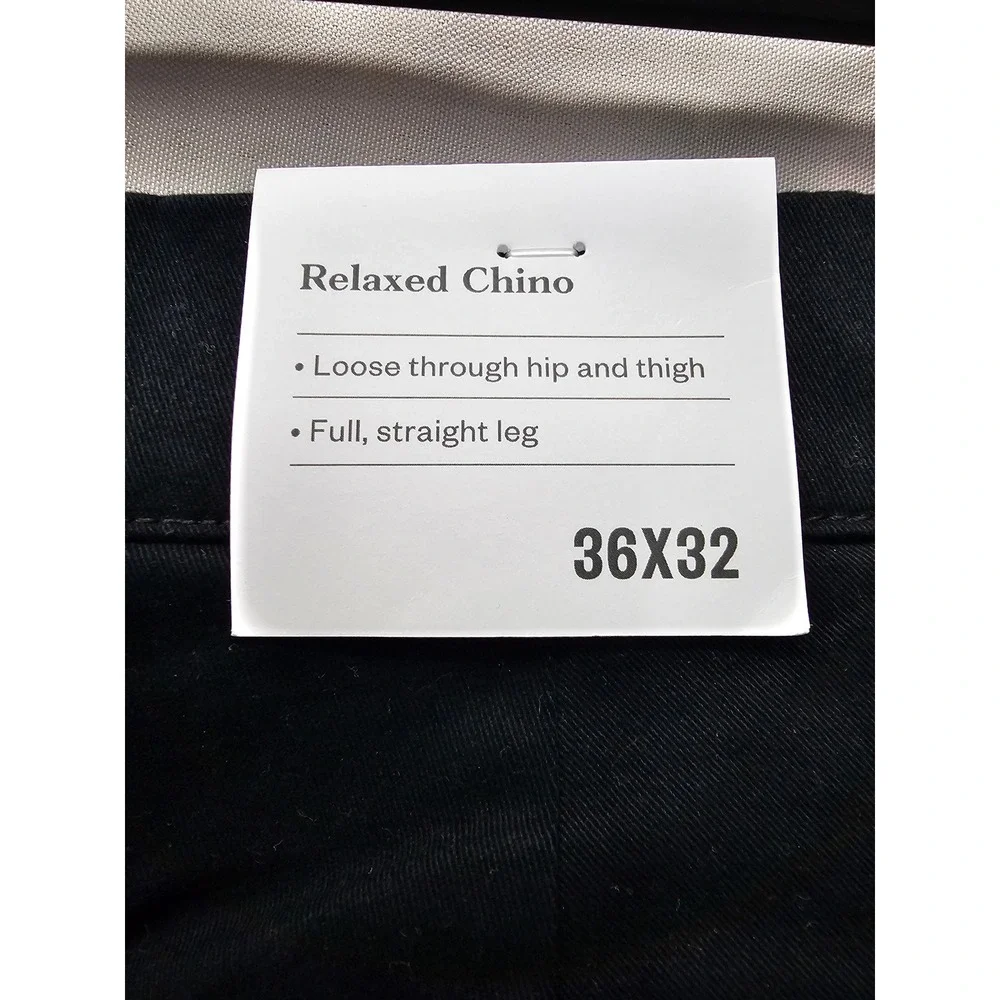 Goodfellow & Co Mens Relaxed Chino Pants Black Cotton Blend Casual Size 36x32